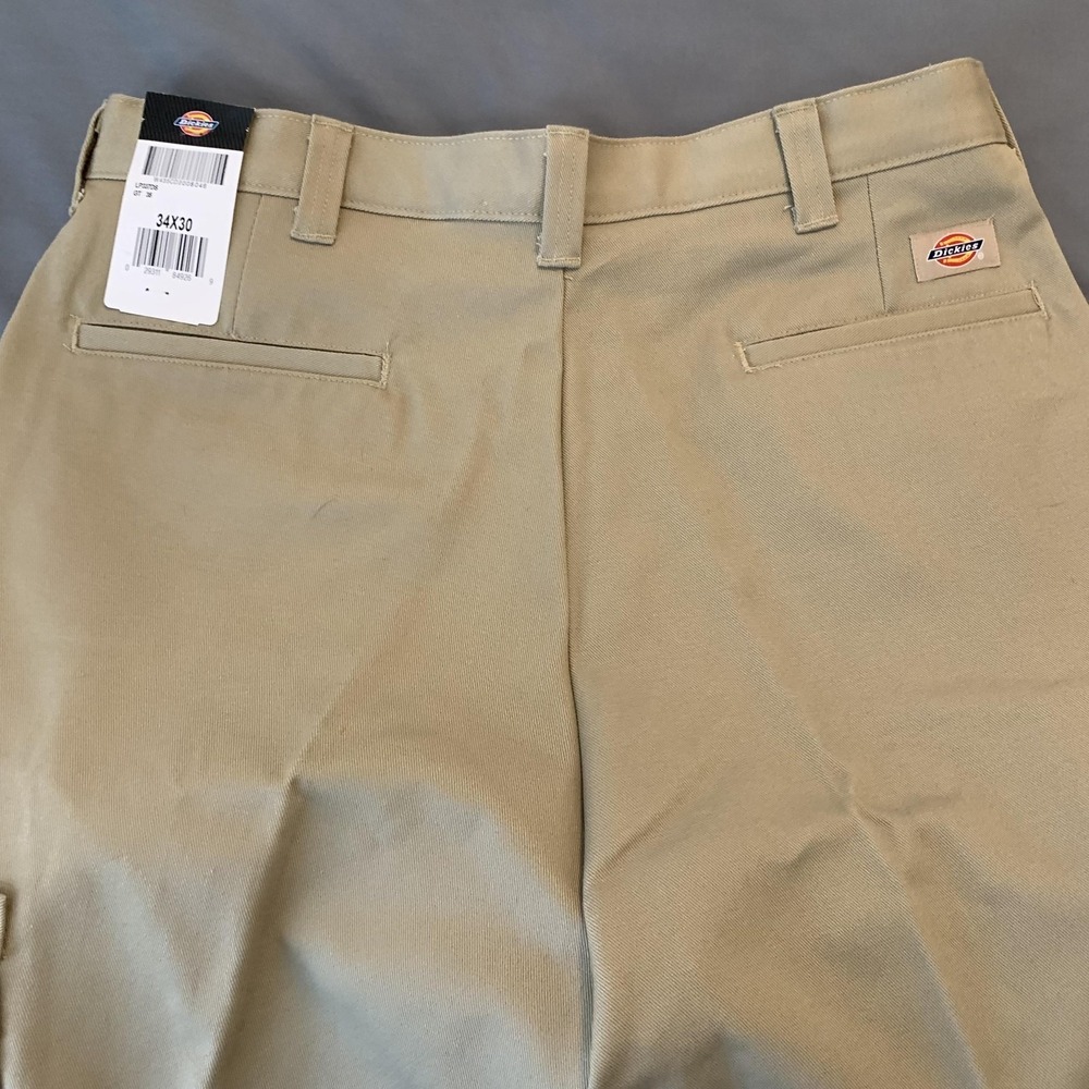 Dickies Cargo Pants Mens 34x30 Beige Cotton Straight Leg Workwear‎ Uniform - Picture 6 of 7